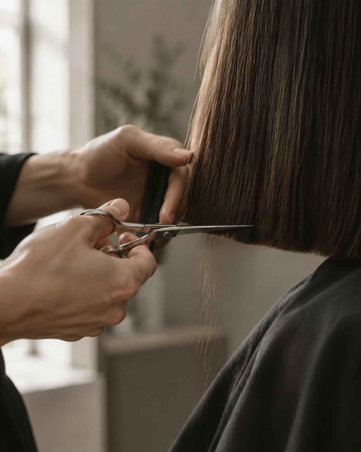 Precision cut being shaped with scissors